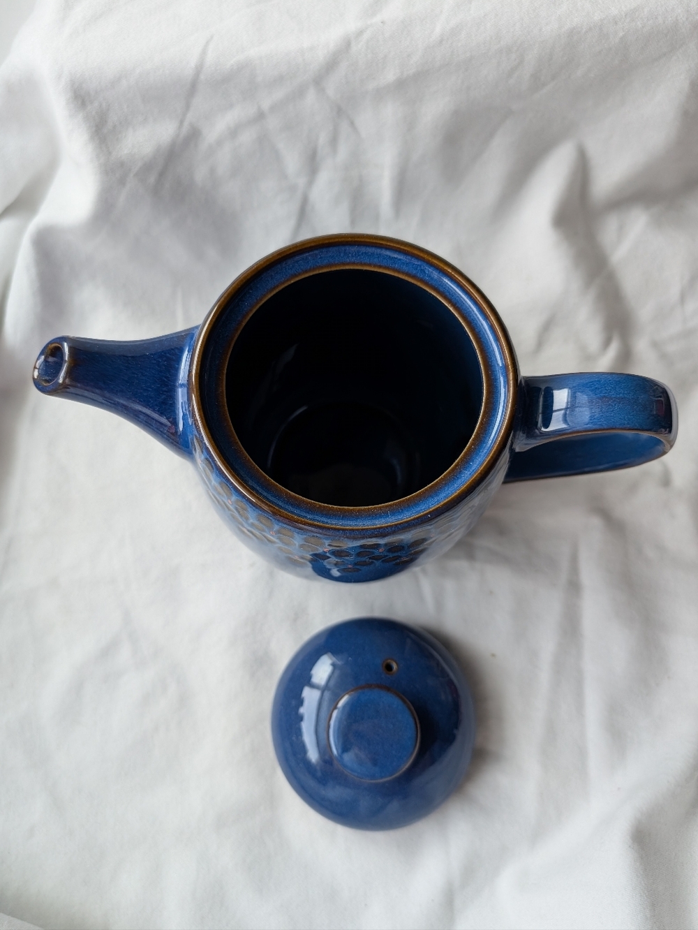 Denby England Midnight Blue Ceramic Coffee Pot Discontinued Vintage - Picture 11 of 16
